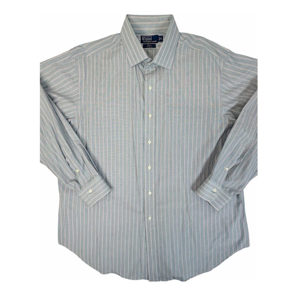 Polo Ralph Lauren Regent Classic Fit Shirt Mens 18 34/35 Blue Stripe